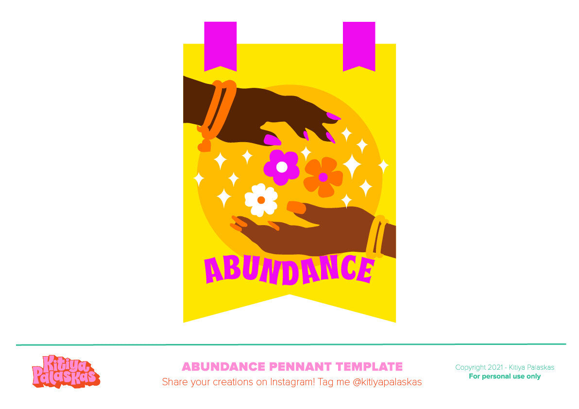 Abundance Pennant (SVG + PDF Digital Template)
