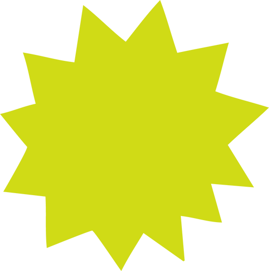 A kitiya Palaskas starburst shape in colour lime